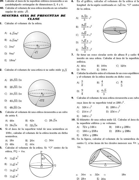 Area Y Volumen De Una Esfera Ejercicios Resueltos