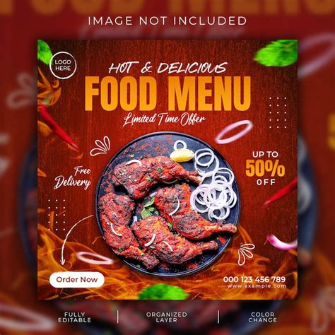 Premium Psd Psd Food Social Media Promotion And Instagram Banner Post