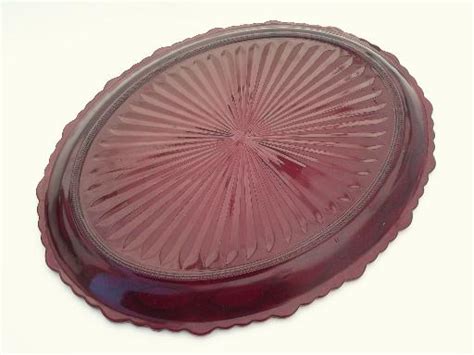 Avon Cape Cod Ruby Red Glass Platter Vintage Cape Cod Pattern Glass