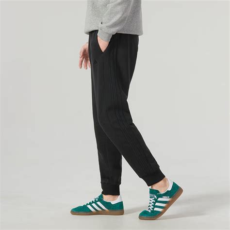 Adidas Essentials Fleece 3 Stripes Tapered Cuff Pants Black Ij8885