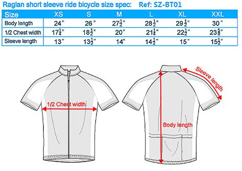 Bike Jersey Size Chart Bike Jersey Size Guide Bike Uniforms Sizing