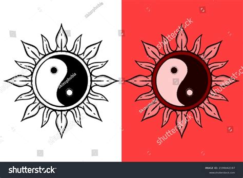 Yin Yang Symbol Illustration Hand Drawn Stock Vector Royalty Free