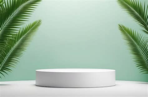 Premium Ai Image Round White Podium In The Center Minimalistic Light