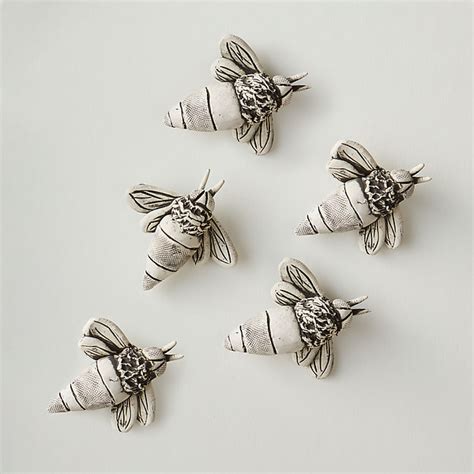 Set of 5 Bees by Jenifer Thoem (Ceramic Wall Sculpture) | Artful Home