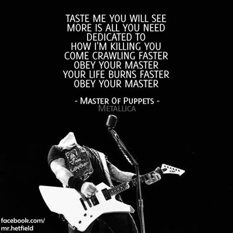 Master Of Puppets Metallica Lyrics Metal Music Quotes Metallica