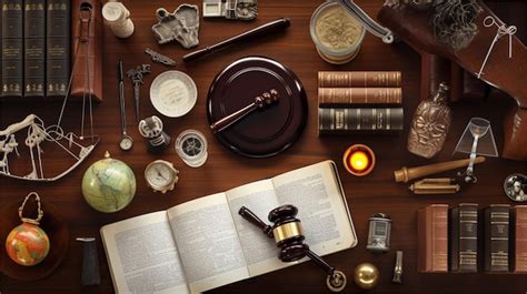 Premium AI Image Law Theme Mallet Of Judge Wooden Gavel Scales Of