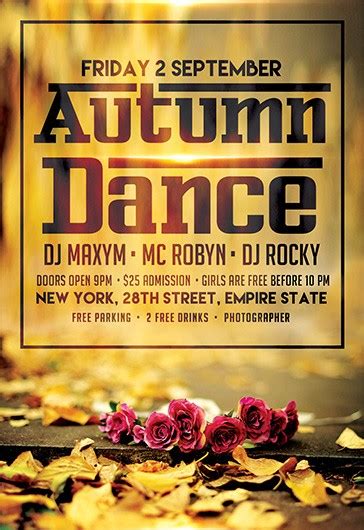 Yellow Exclusive Autumn Dance Free Flyer Template Psd By Elegantflyer