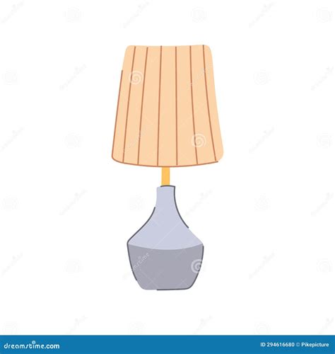 Interior Vintage Table Lamp Cartoon Vector Illustration Stock Vector