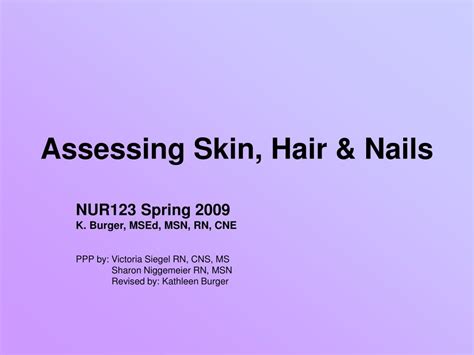 Ppt Assessing Skin Hair And Nails Powerpoint Presentation Free Download Id6734375