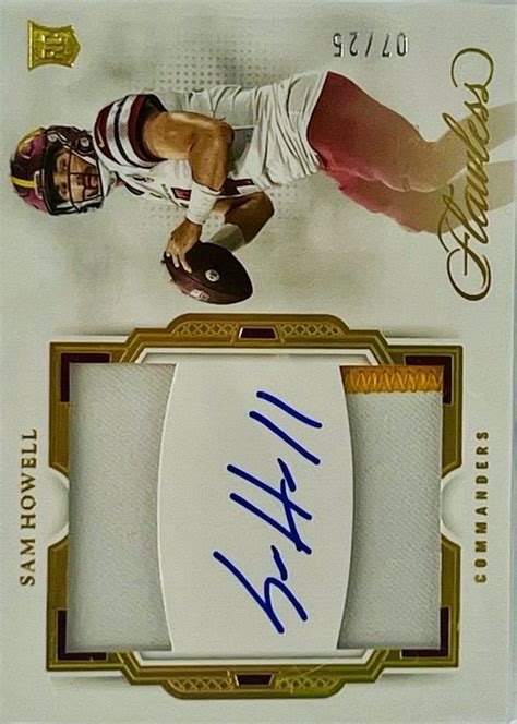 Sam Howell 2022 Flawless RDP SH Rookie Dual Patch Auto 25 Price Guide