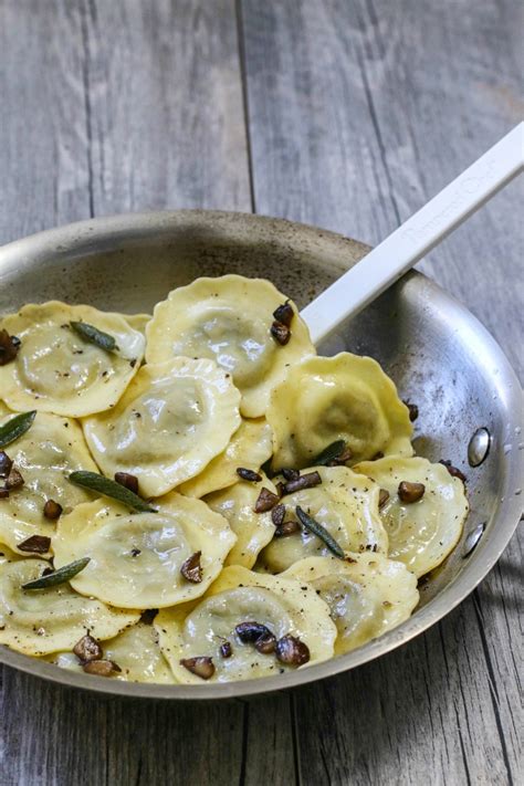 10 Minute Mushroom Ravioli In Brown Butter Sage Sauce Killing Thyme