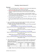 Copy Of Probability ProblemSet1 Docx Probability Written Problem Set