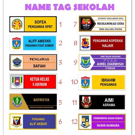 Name Tag Sekolah Pengawas Spbt Prs Pss Arcylic Shopee Malaysia