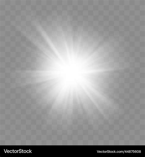 White Glow Light Effect On Transparent Background Vector Image