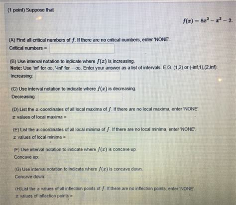 Solved 1 Point Suppose That F Z 8z2 33 2 A Find All