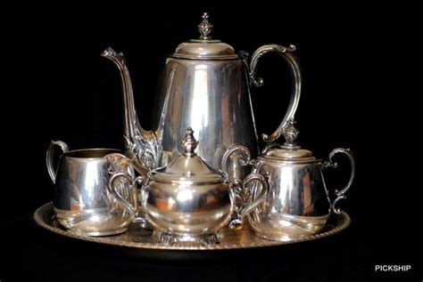 Wm Rogers Star And Eagle Tea Set Silverplate