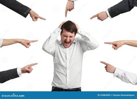 Many Fingers Pointing at Man Stock Image - Image of finger, yelling ...