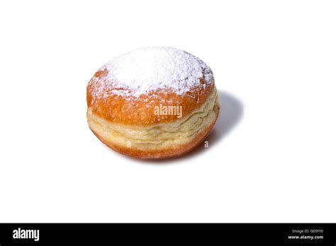 Donut With Vanilla Cream Stock Photo Alamy
