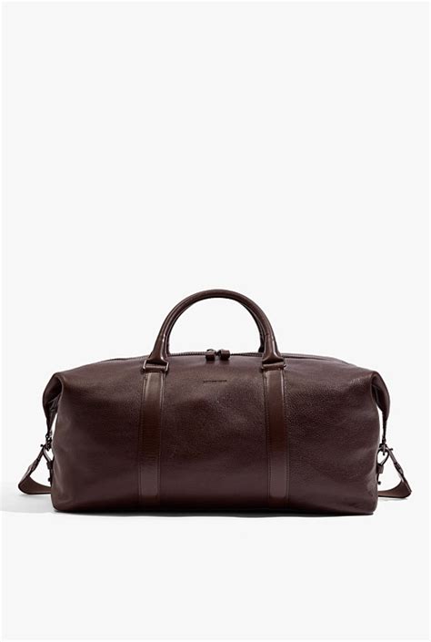 Chocolate Leather Weekender Bags Country Road