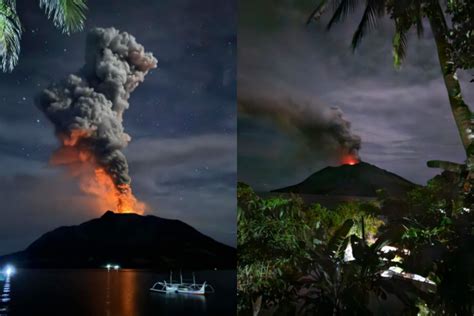 Gunung Ruang Di Tagulandang Sitaro Erupsi