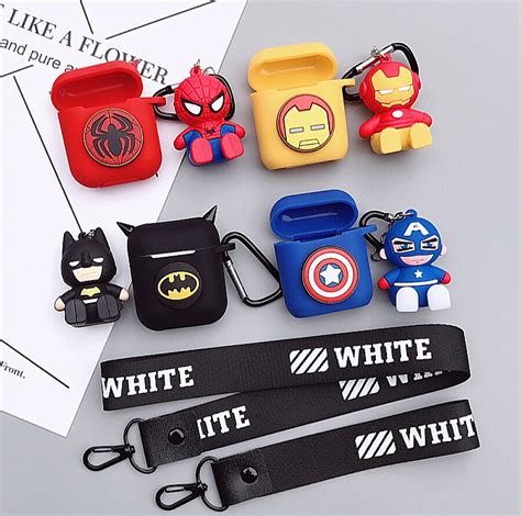 Superhero Airpods Protection Case Spider Man Captain America Iron