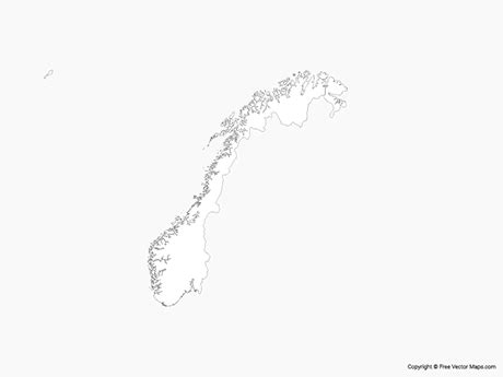 Printable Maps Of Norway Free Vector Maps