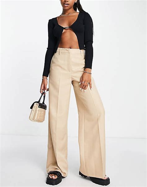 Asos Design Wide Leg Trouser In Ginger Asos