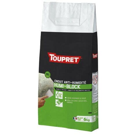 TOUPRET Enduit antihumidité intérieur extérieur poudre 6kg blanc