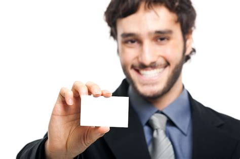 Premium Photo Businessman Showing A Business Card