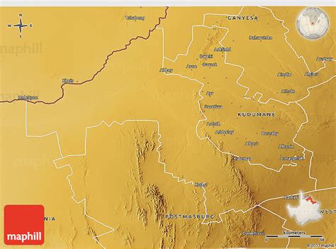 Physical 3d Map Of Kuruman