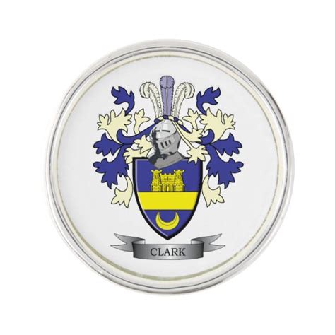 Clark Family Crest Coat of Arms Pin | Zazzle.com