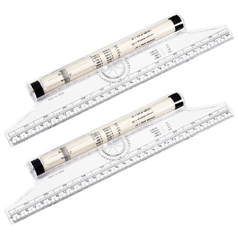 Buy PENKOHOME 2 Pack 12 Inch Rolling Ruler Multipurpose Drawing Parallel Rolling Ruler Balancing ...