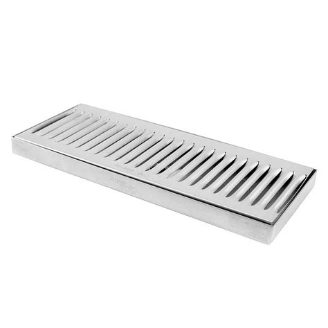 12 X 5 X 34 Premium Stainless Steel Surface Mount Drip Tray With Drain