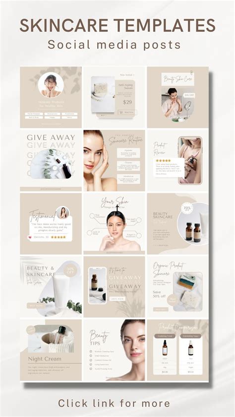 Skincare Templates Instagram Skincare Aesthetic Canva Skincare