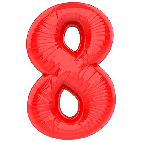 Number 8 Red 3d Render 46301607 Png