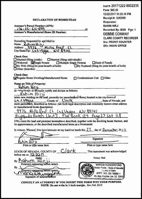 Fillable Homestead Declaration Form Los Angeles County Printable