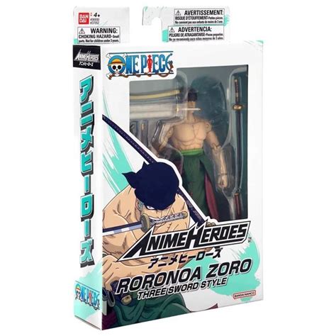 Bandai One Piece Anime Heroes Roronoa Zoro Three Sword Style Figure