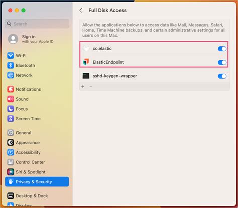 Enable Access For Macos Ventura And Higher Elastic Security Solution