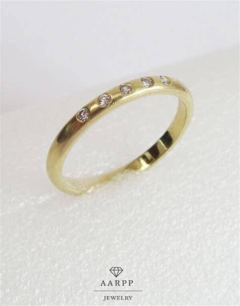 Goldring Mit Kleinen Brillanten Gelbgold Memoire Ring Gr