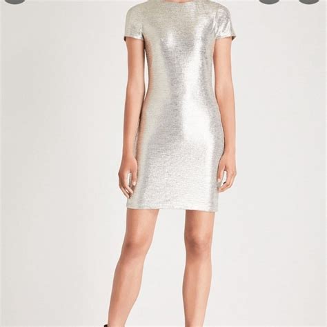 Alice Olivia Delora Midi Dress In Silver Foil Gem