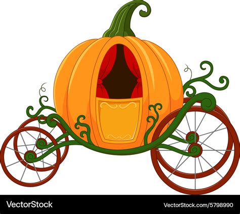 Cartoon Pumpkin Carriage Royalty Free Vector Image