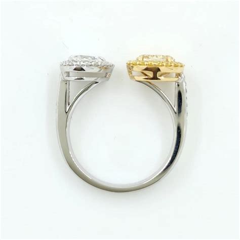 Igi Certified Yellow Oval Diamond And Pear Diamond Toi Et Moi Ring In 18k Gold For Sale At 1stdibs