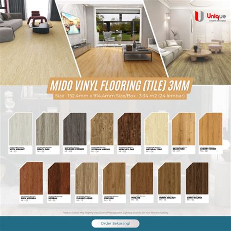 Jual Mido Vinyl Flooring Korea Lantai Vinyl Plank Motif Kayu Tebal Mm