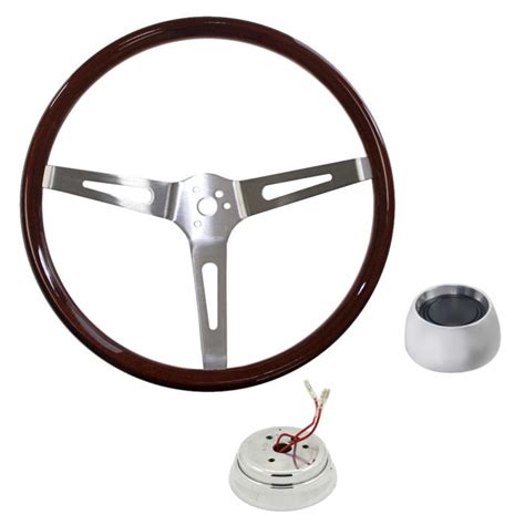 Cj Classic Trucks F 100 Steering Wheel Kit 15 3 Bolt Walnut Woodgrain