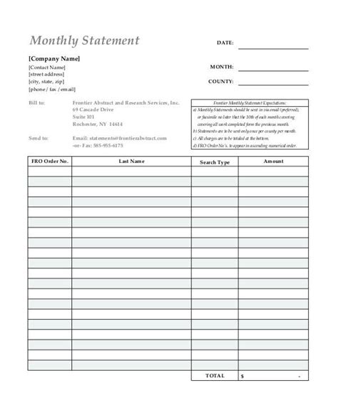 Free 10 Rental Billing Statement Templates In Pdf Ms Word Excel