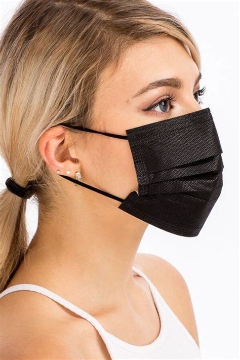 BLACK DISPOSABLE SURGICAL FACE MASK 50 PACK Comfort 4U