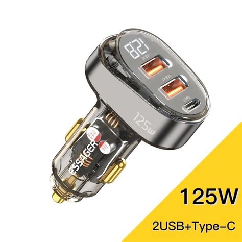 Автомобильное зарядное устройство Essager 125 Вт дисплеем для iPhone ...