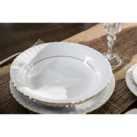 Talerz obiadowy głęboki 22 cm Iwona B014 złoty pasek porcelana Chodzież