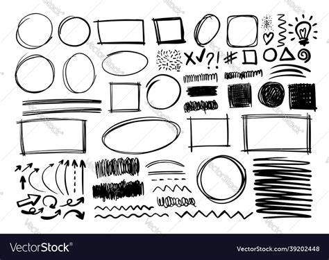 Hand Drawn Doodle Design Graphic Elements Vector Image