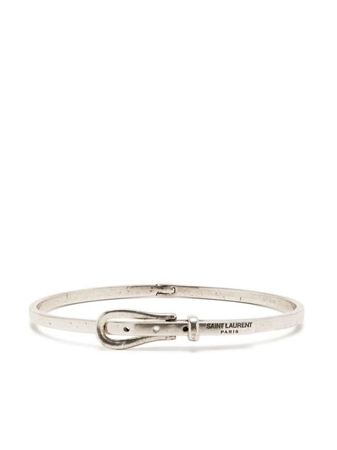 Saint Laurent Thin Belt Logo Engraved Bracelet Farfetch